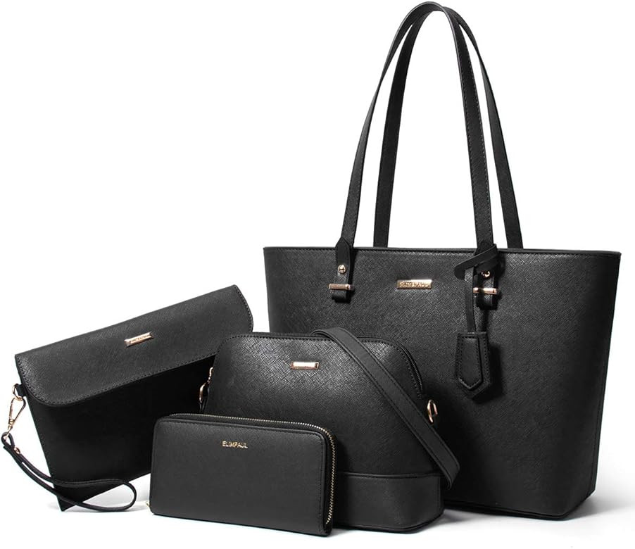 Women Fashion Handbags Wallet Tote Bag Shoulder Bag Top Handle Satchel Purse Set 4pcs | Amazon (US)