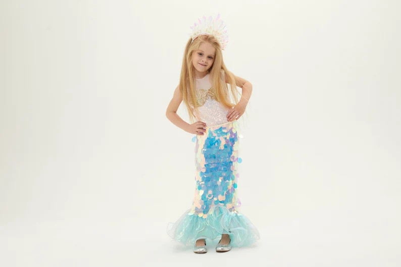 Baby Girl Sequin Dress Baby Mermaid Dress Toddler Mermaid - Etsy | Etsy (US)