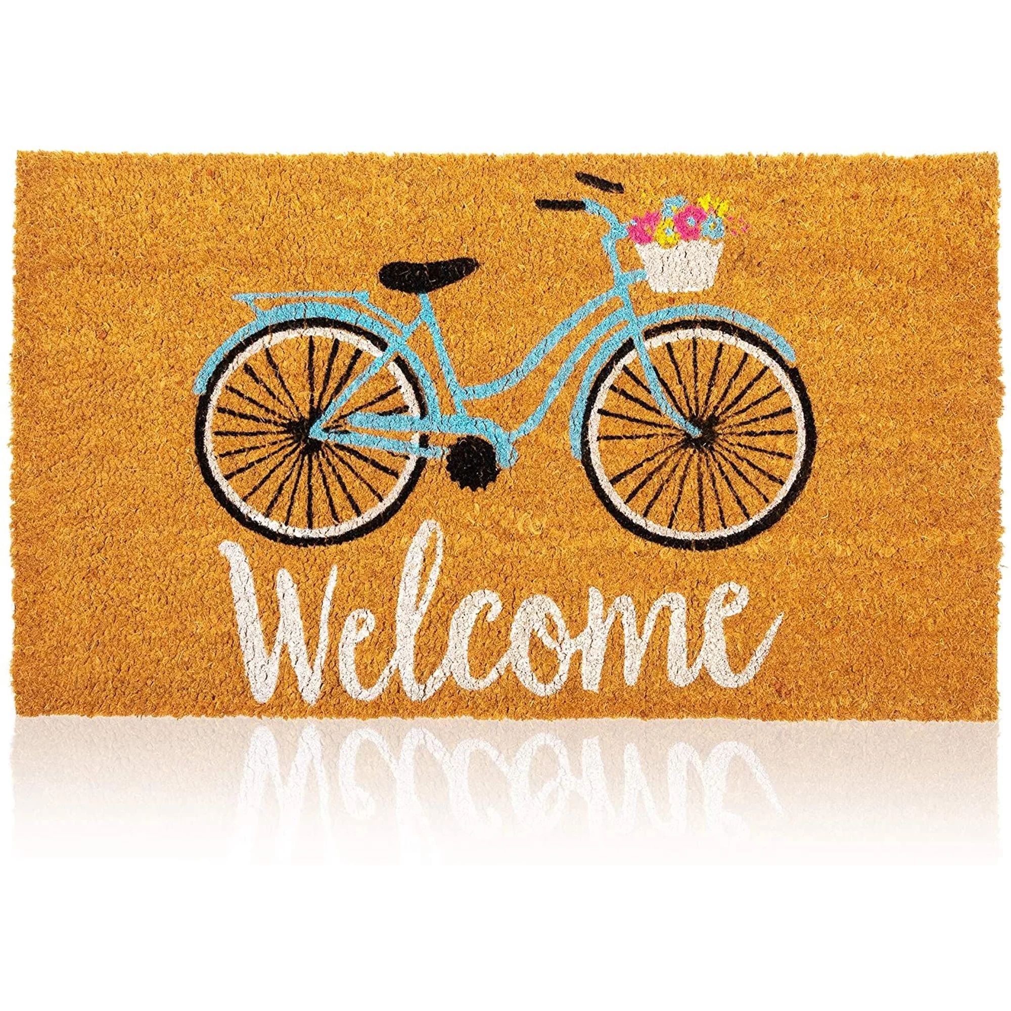 Natural Coir Doormat, Bicycle Welcome Mat (30 x 17 Inches) | Walmart (US)
