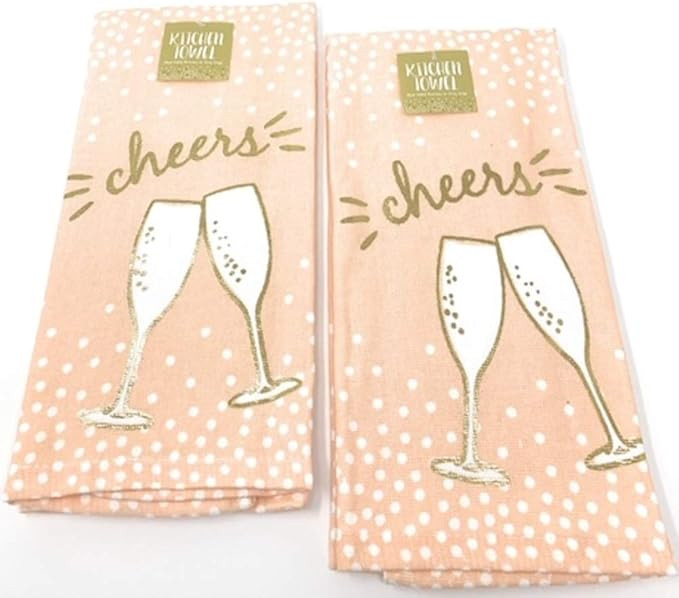 Ritz Cheers Metallic Gold Kitchen Dish Towel 2 pk. Set | Amazon (US)
