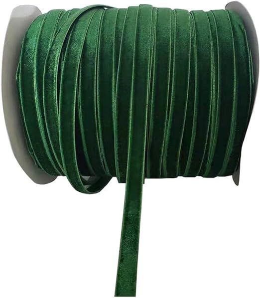 10 Yards Velvet Ribbon Spool Available in Many Colors (Green, 3/8") | Amazon (US)