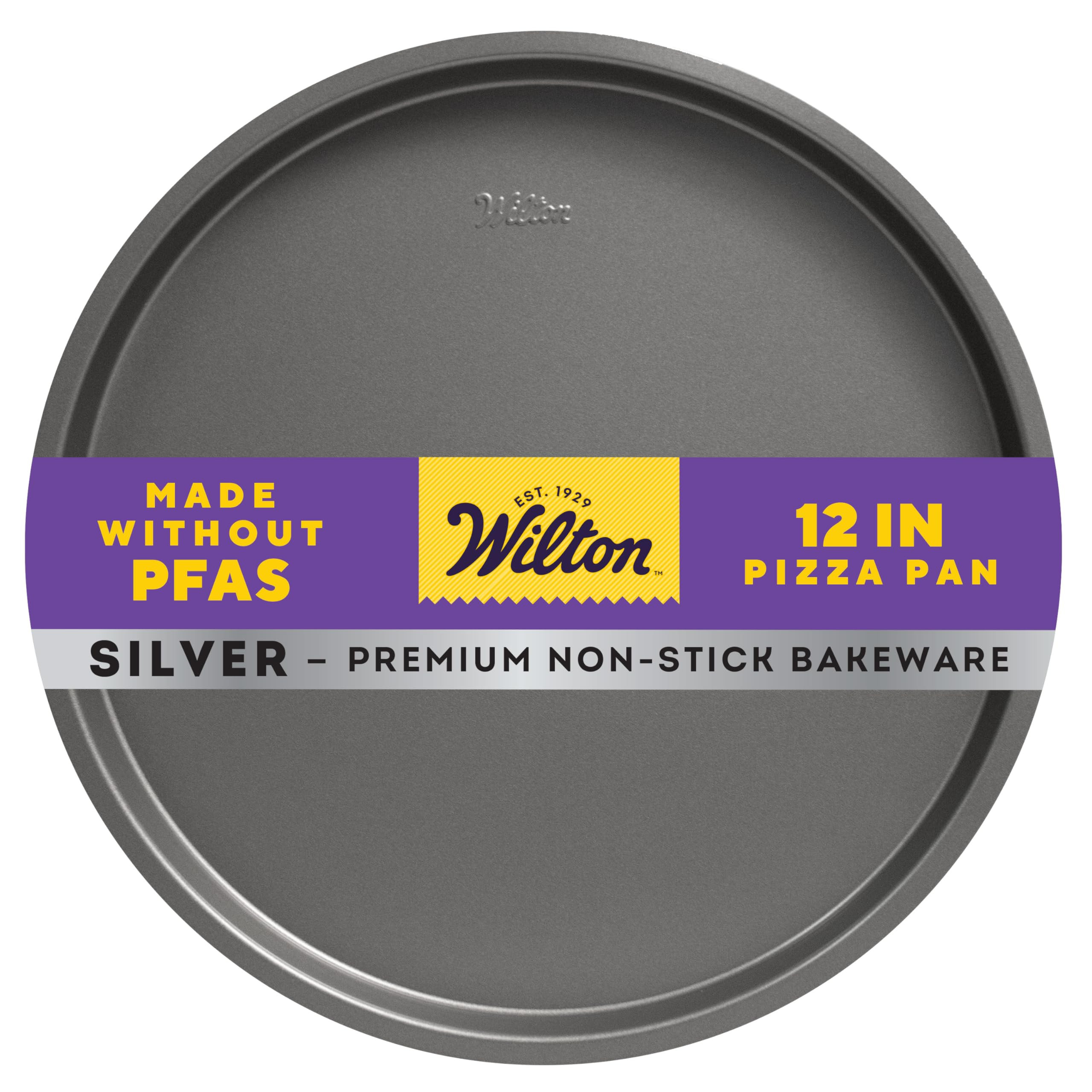 Wilton Silver Non Stick 12 in. Pizza Pan, Stainless Steel Bakeware, Made without PFAS | Amazon (US)