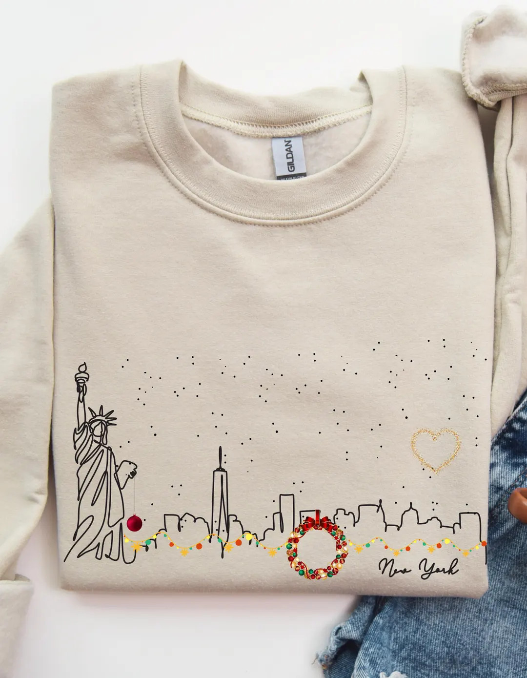 New York Christmas Sweatshirt, New York Shirt, I Love New York, Christmas in NY, the Most Wonderf... | Etsy (US)