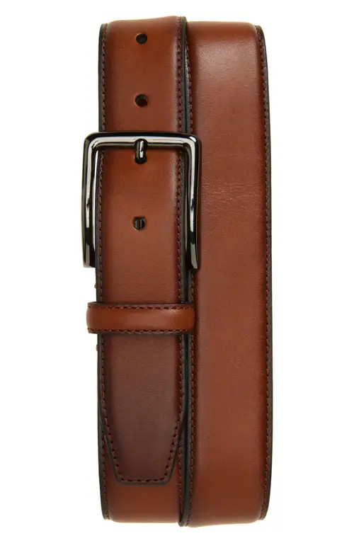 Nordstrom Tarek Leather Belt in Brown Ochre at Nordstrom, Size 46 | Nordstrom