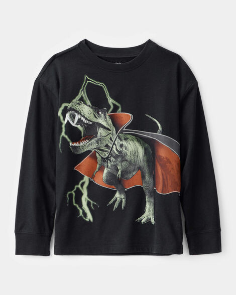 Kid Vampire Dinosaur Long-Sleeve Graphic Tee - Black | Carter's Inc