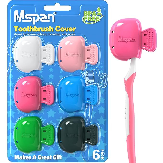 Mspan Toothbrush Cover Cap Case: Brush Head Protector Pods Plastic Travel Tooth Brushing Clip for... | Amazon (US)