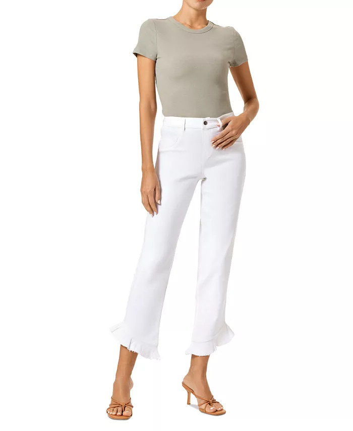 Hue Women's Ruffled Denim Mid-Rise Skimmer Leggings - Macy's | Macy's