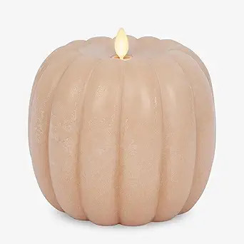 Luminara Tall Pumpkin Figural Flameless Flickering Moving Flame LED Candle (5.7" x 5.5"), Chalky ... | Amazon (US)
