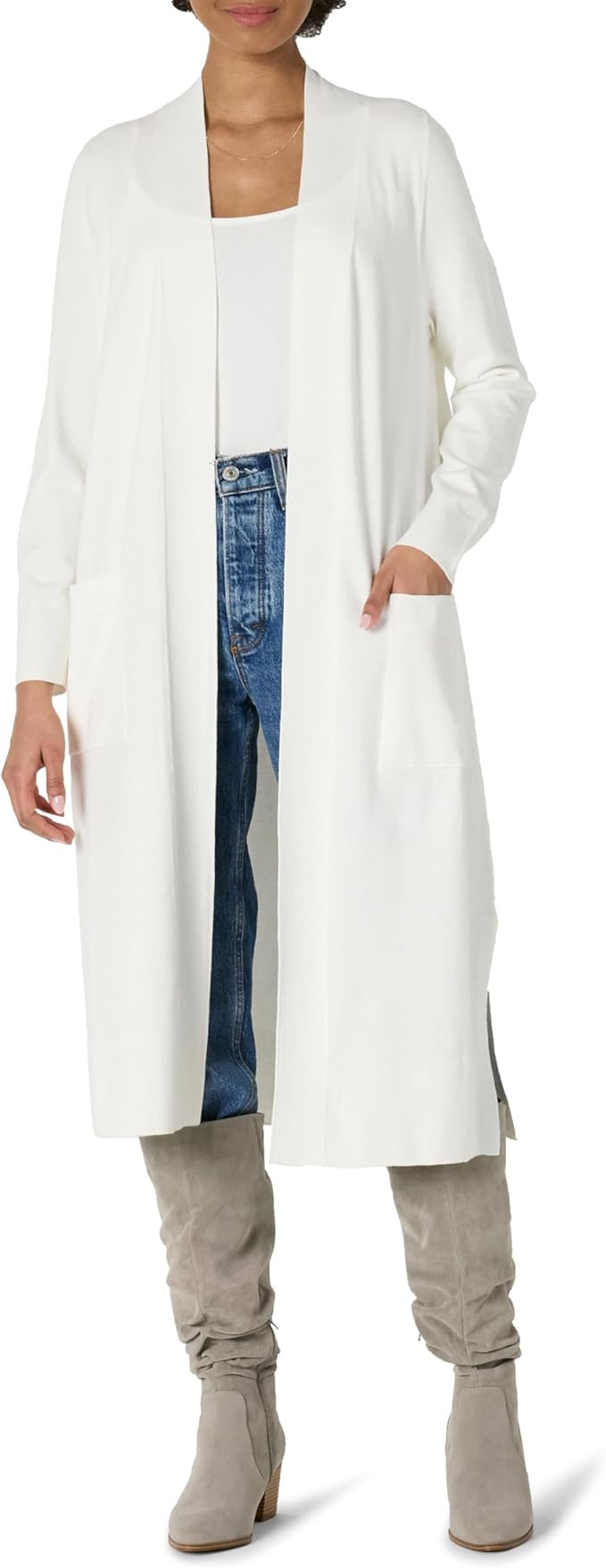 Amazon Essentials Women's Regular-Fit Lightweight Duster Length Cardigan Sweater | Amazon (US)