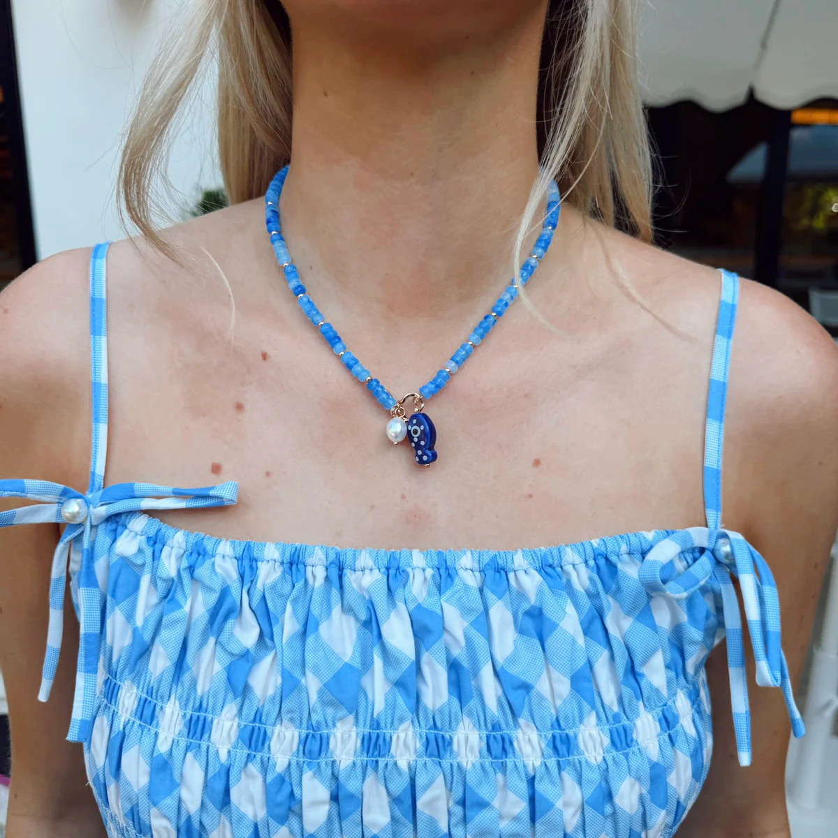 Catch Of The Day Necklace - Blue | The Impeccable Pig