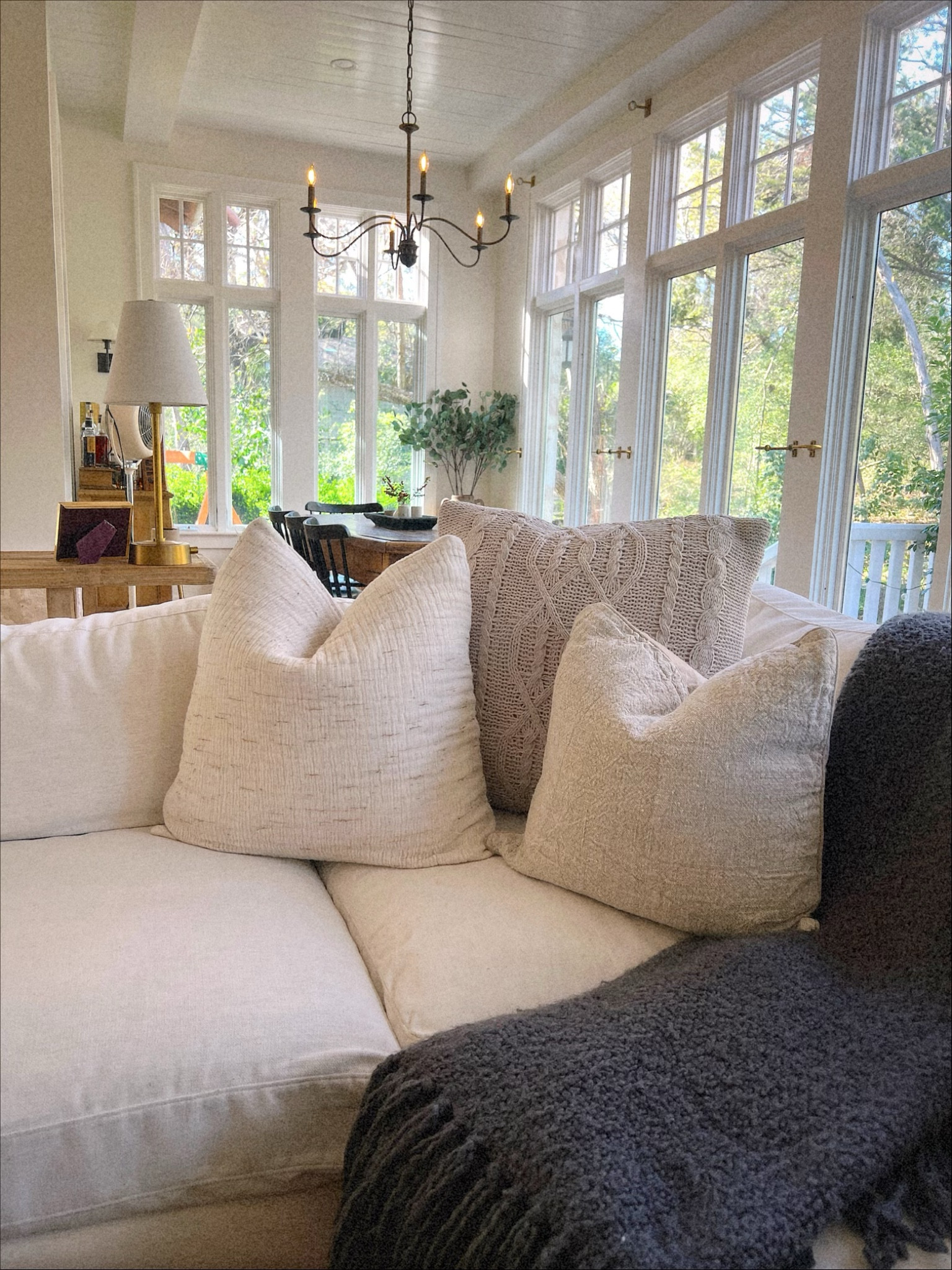 Spring couch pillow refresh. Love brightening the home with fresh neutrals and cozy greys. 

#LTKhome #LTKFind #LTKstyletip