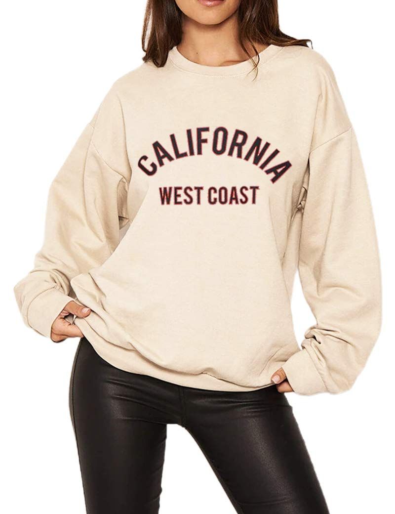 HeSaYep Women's Oversized Sweatshirt Crewneck Boyfriend Long Sleeve Pullover Letter Graphic Jumper | Amazon (US)