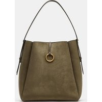 Zara - Maxi Bucket Bag With Metal Ring - Women - Green - Women | Zara US