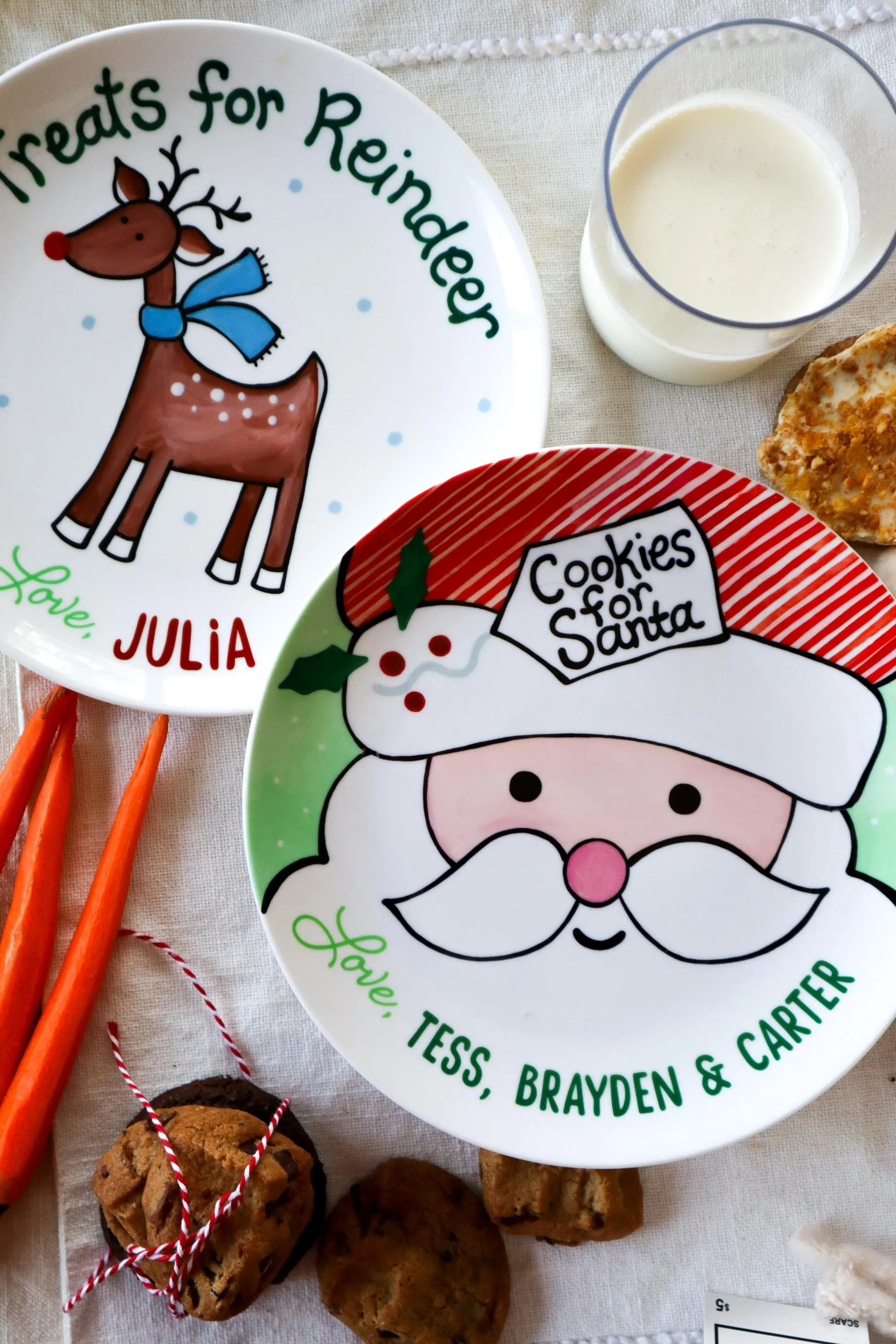 Personalized Santa Plate Set, Christmas Eve Ceramic Tradition, Reindeer Treats | Etsy (Global)