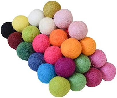 100% Wool Felt Balls - 50 Pieces | Hand-Felted Wool Pom Poms | Pure Wool Beads | Felt Ball DIY (2... | Amazon (US)