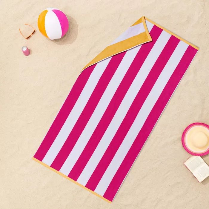 Reversible Cabana Striped Beach Towel - Sun Squad™ | Target