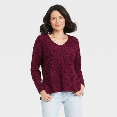 Women's Long Sleeve V-Neck Pullover Sweater - Knox Rose™ | Target