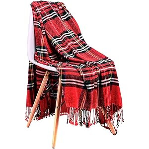 JUDYBRIDAL Christmas Plaid Chenille Throw Blanket Extra Soft Blanket All-Season Dual-Sided Home D... | Amazon (US)