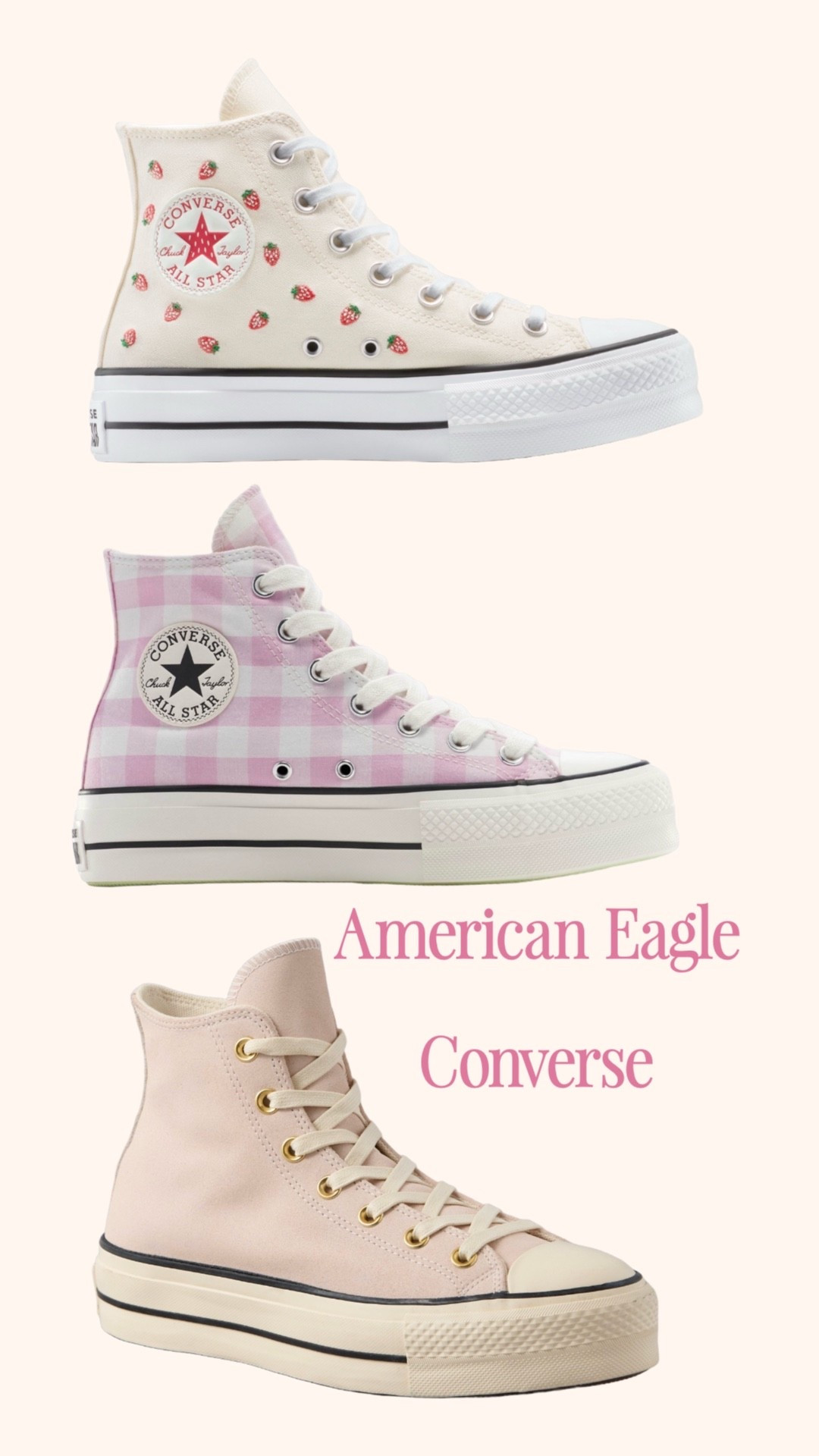 The perfect sneakers for spring

#Converse #Gingham #Sneakers #Strawberries #AmericanEagle #Casual ￼

#LTKgrwm #LTKootd #LTKmomlife