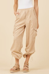 Khaki Soft Sueded Parachute Pant | Vintage Havana
