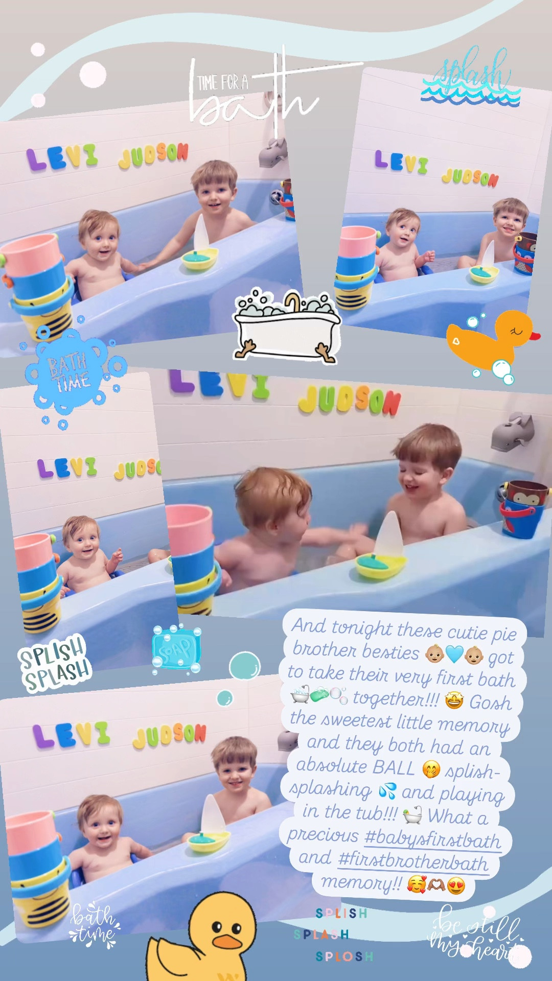 And tonight these cutie pie brother besties 👶🏼🩵👶🏼 got to take their very first bath 🛁🧼🫧 together!!! 🤩 Gosh the sweetest little memory and they both had an absolute BALL 🤭 splish-splashing 💦 and playing in the tub!!! 🛀 What a precious #babysfirstbath and #firstbrotherbath memory!! 🥰🫶🏽😍

#LTKFamily #LTKBaby #LTKKids