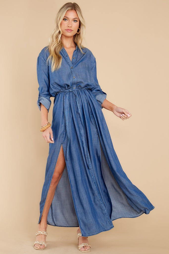 The Magic We Make Dark Chambray Maxi Dress | Red Dress 