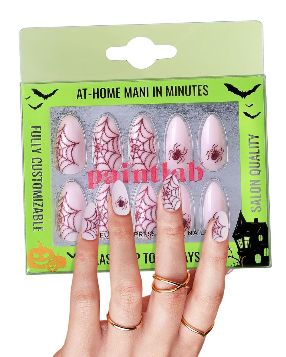 PaintLab Press On Nails - 24 Piece Fake Nails with Glue, Nail File, Prep Pad & Cuticle Stick | No... | Amazon (US)