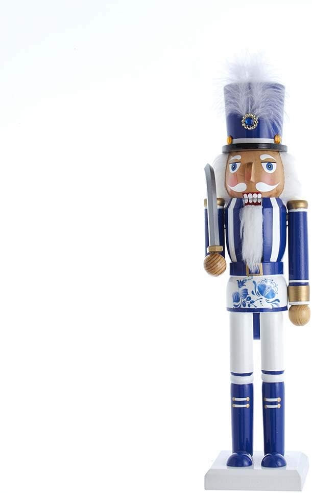 Kurt S. Adler F2086 Wooden Delft Nutcracker, 15-Inch, Blue, White | Amazon (US)