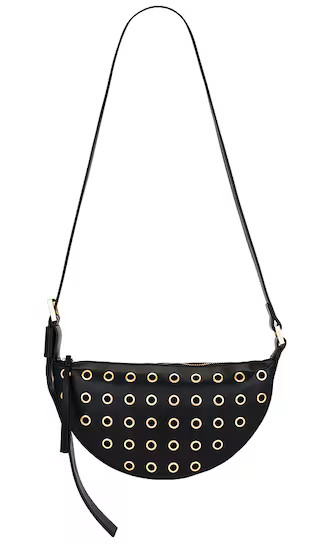 Half Moon Eyelet Crossbody in Black | Revolve Clothing (Global)