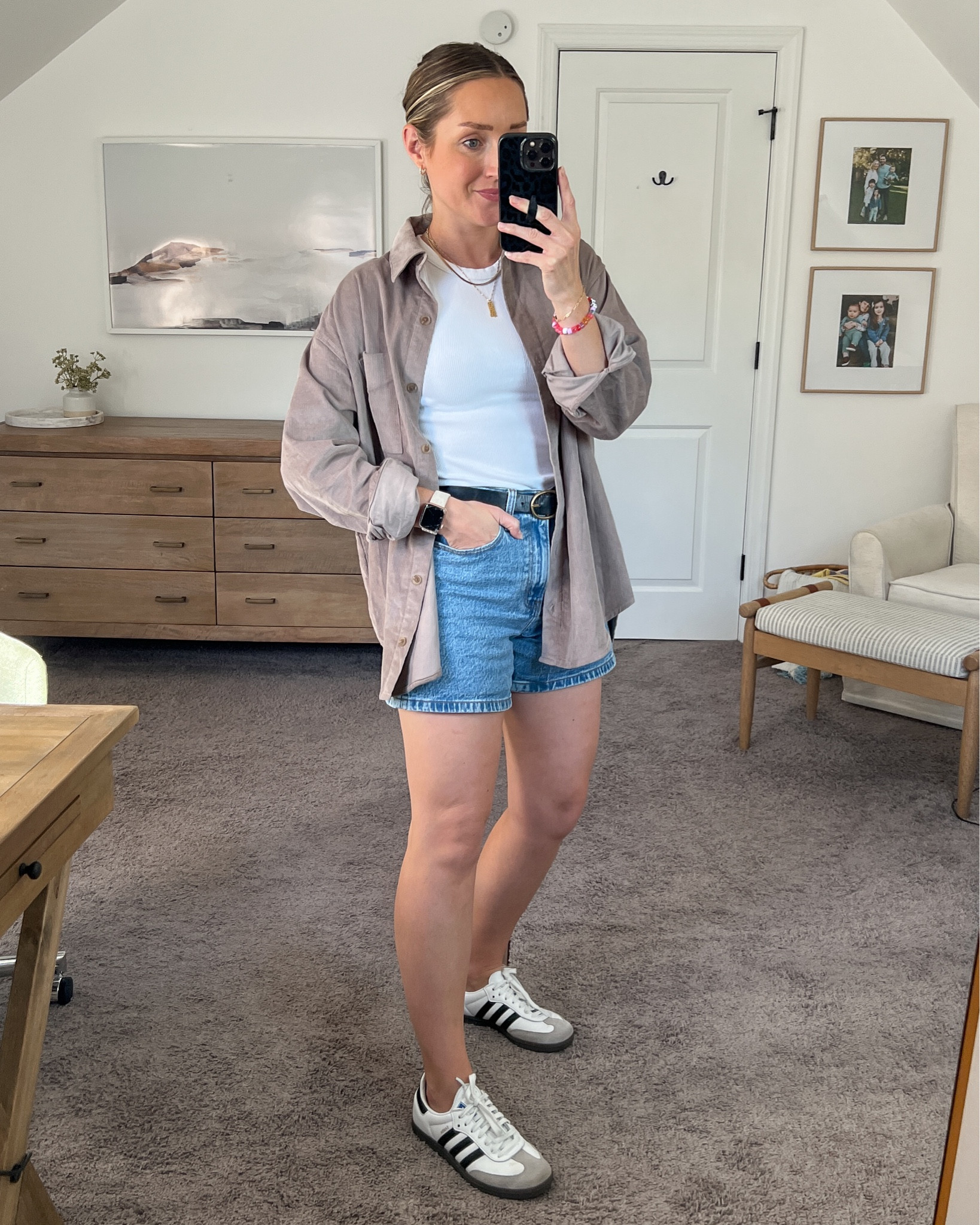 Transitional outfit for fall. Fall outfit for a warm day.