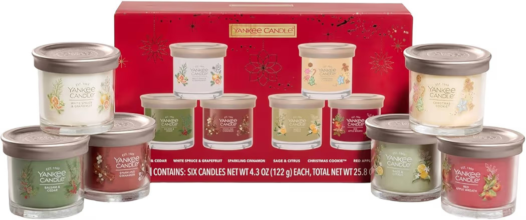 Yankee Candle Variety Pack, 6 Premium Soy Wax Blended Scented Candles, 4.3 oz Each | Amazon (US)