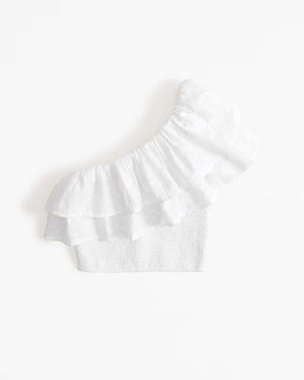 Women's Asymmetrical One-Shoulder Ruffle Set Top | Women's Tops | Abercrombie.com | Abercrombie & Fitch (US)