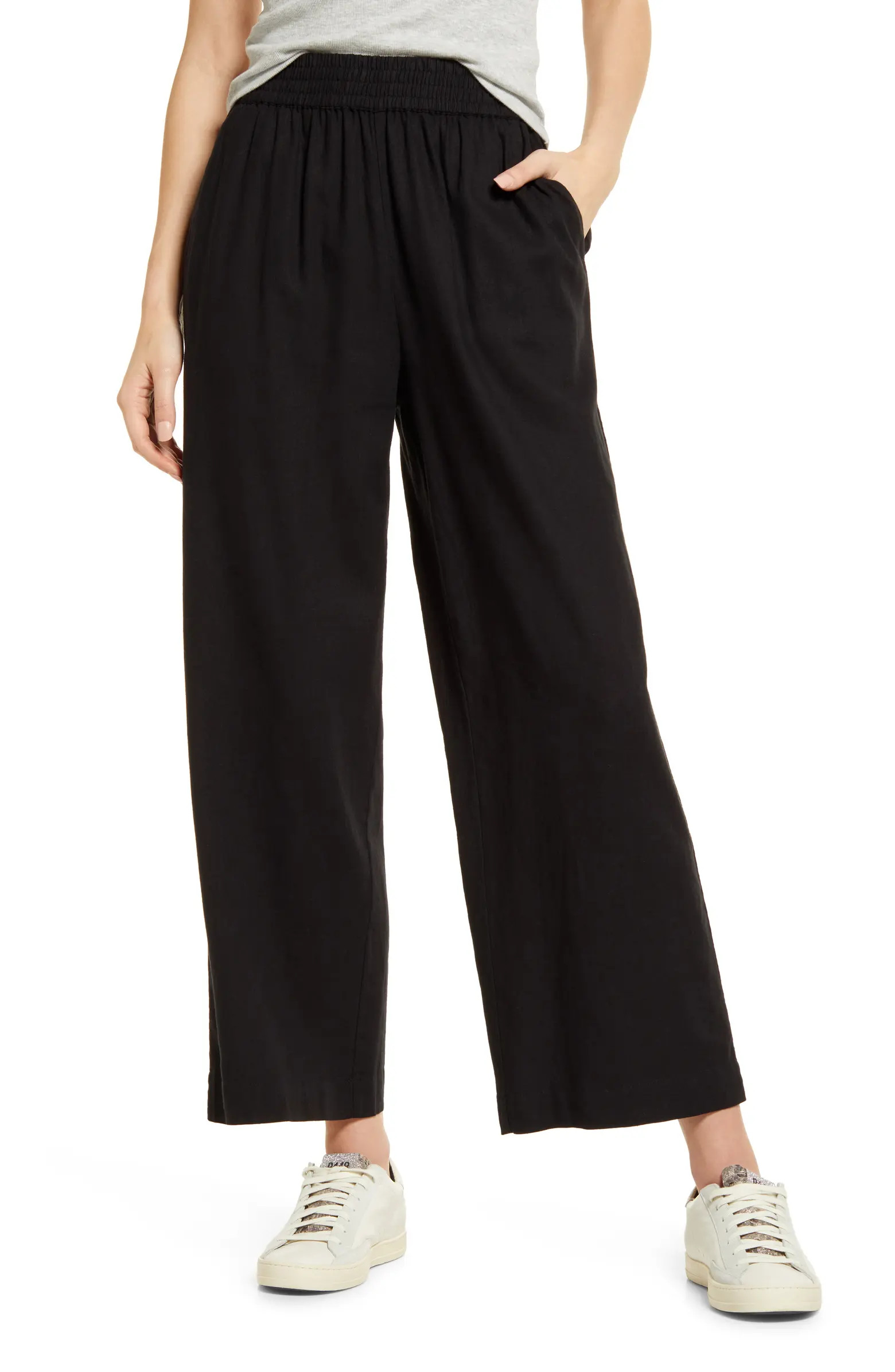 Linen Blend Wide Leg Pants | Nordstrom