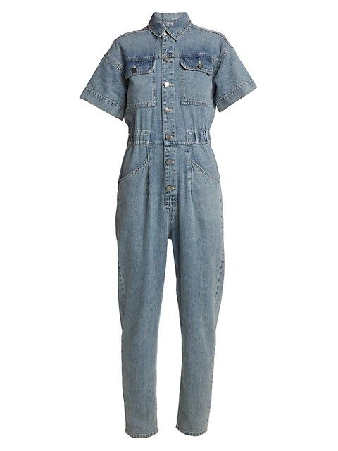 Denim Short Sleeve Jumpsuit | Saks Fifth Avenue