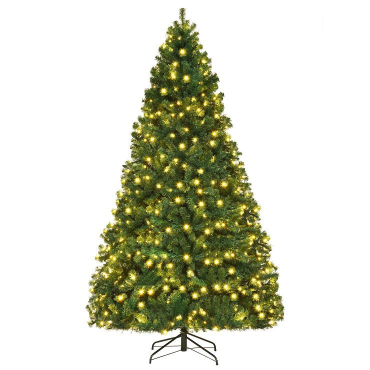 Costway 7Ft/7.5Ft/8Ft Pre-Lit PVC Christmas Tree Hinged 300/400/430 Lights | Target