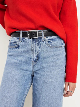Extra High-Waisted Cuffed Wide-Leg Jeans | Old Navy (US)