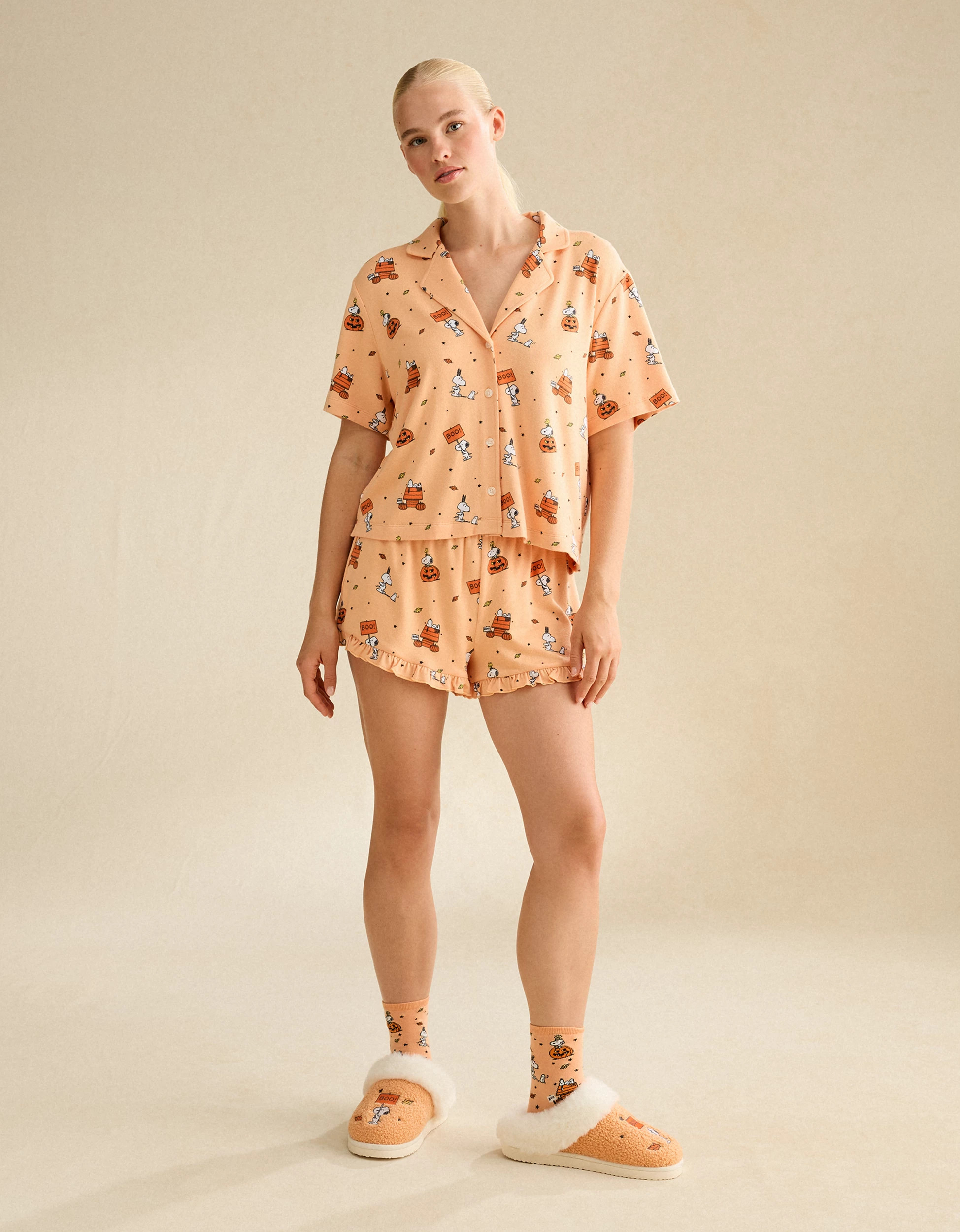 AE Luxe Plush Button-Up PJ Set | American Eagle Outfitters (US & CA)
