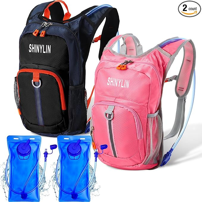 2 Pcs Kids Hydration Backpack with 1.5L Water Bladder Lightweight Kids Hiking Backpack Water Ruck... | Amazon (US)