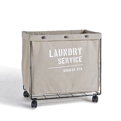 Danya B. Army Canvas Laundry Hamper on Wheels Mohave Earth | Target