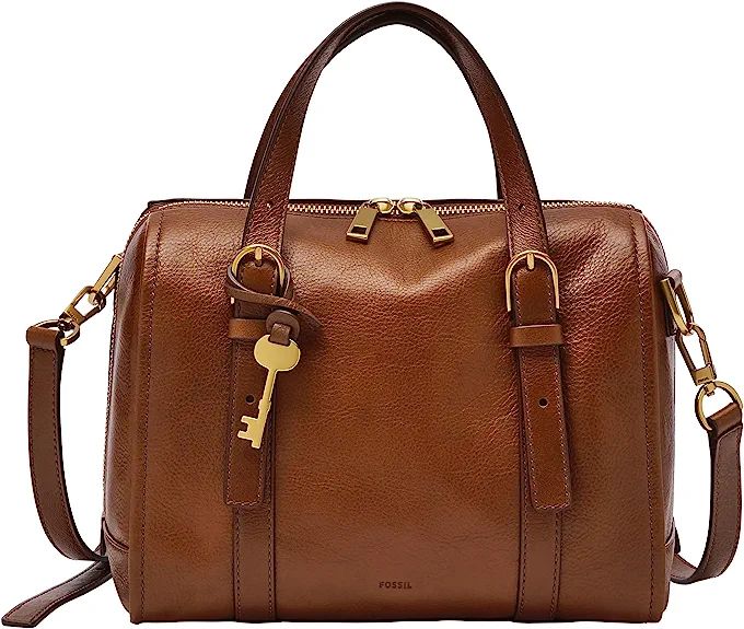 Fossil Women's Carlie Leather Satchel Purse Handbag | Amazon (US)