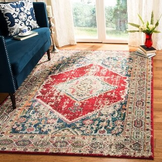Safavieh Monaco Dvira Boho Rug (9' x 12' - Ivory/Red) | Bed Bath & Beyond