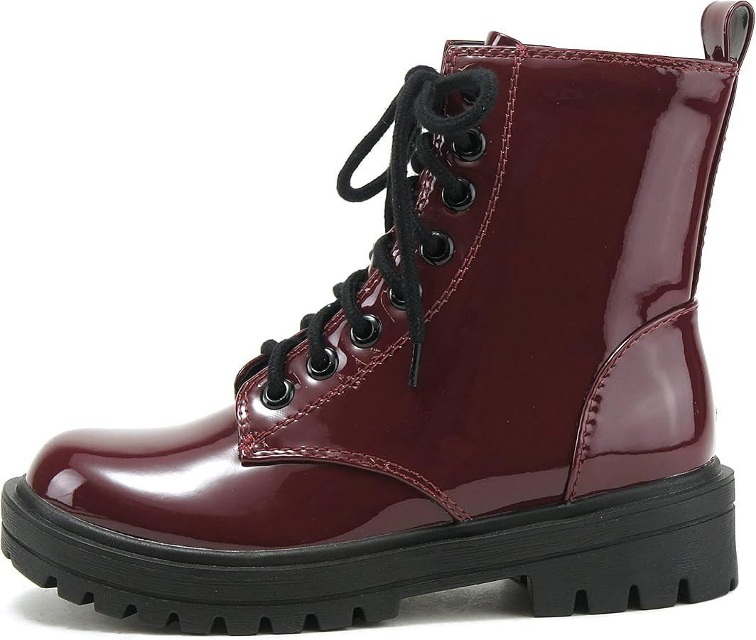 Soda FIRM - Lug Sole Combat Ankle Bootie Lace up w/Side Zipper | Amazon (US)