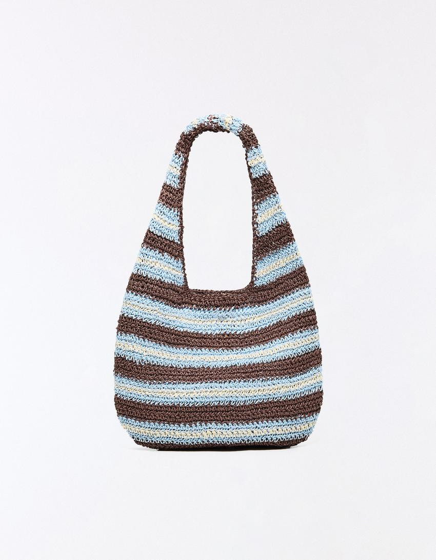 Raffia bucket bag - Women | Bershka UK