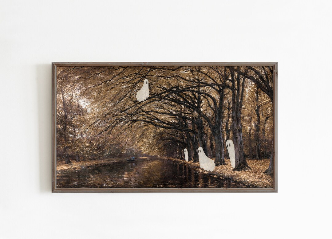 Halloween Frame TV Art Ghosts Vintage - Etsy | Etsy (US)