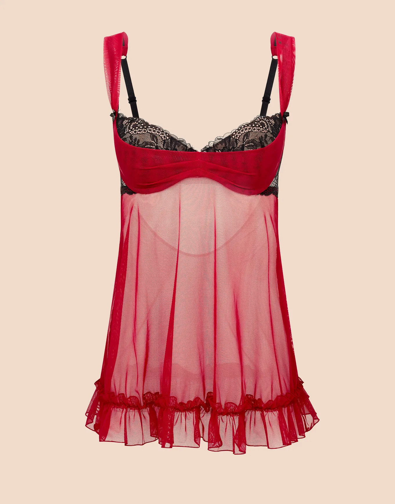 Celeste Dark Red Babydoll, 30A-46DDD | Adore Me | Adore Me