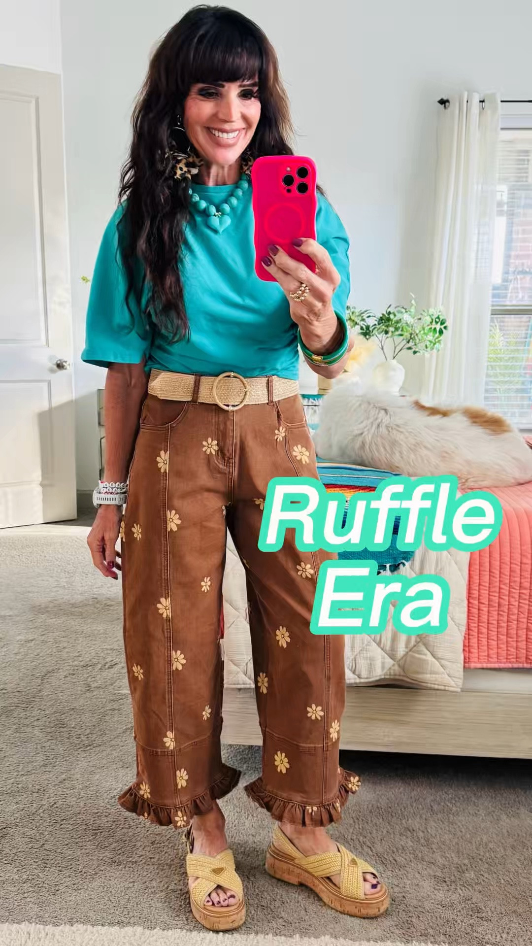 If it has ruffles I want it!! These adorable jeans come in a bunch of colors. Stretchy, comfy, adorable!! 🥰

#LTKootd #LTKActive #LTKOver40
