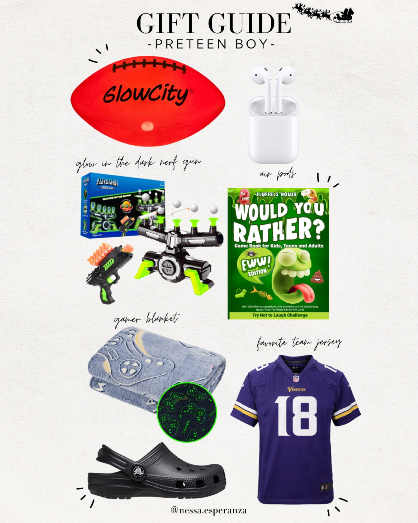 PRE-TEEN GIFT GUIDE 

PRE-teen gift ideas, gift guide, boy gift guide, sports gift guide, gamer gift guide, kids gift guide, cyber Monday, sale, Black Friday sales 

#LTKunder100 #LTKkids #LTKGiftGuide