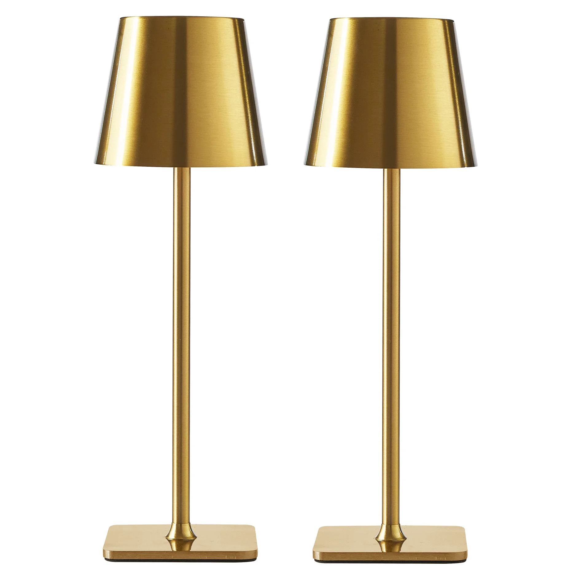 Mainstays 2 Pack Indoor/Outdoor Rechargeable 13" Table Lamp, Gold | Walmart (US)