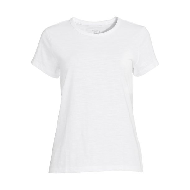 Time & Tru Women's Slub Crew T-Shirt - Walmart.com | Walmart (US)