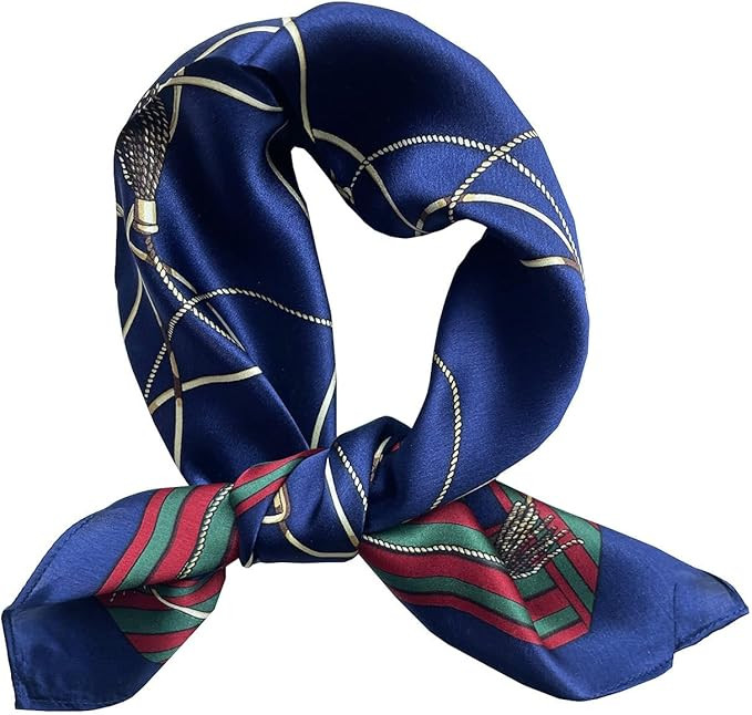 JERLA Women's Men's Small Square 100% Real Mulberry Silk satin Scarfs Hair head face scarf 21" x ... | Amazon (US)